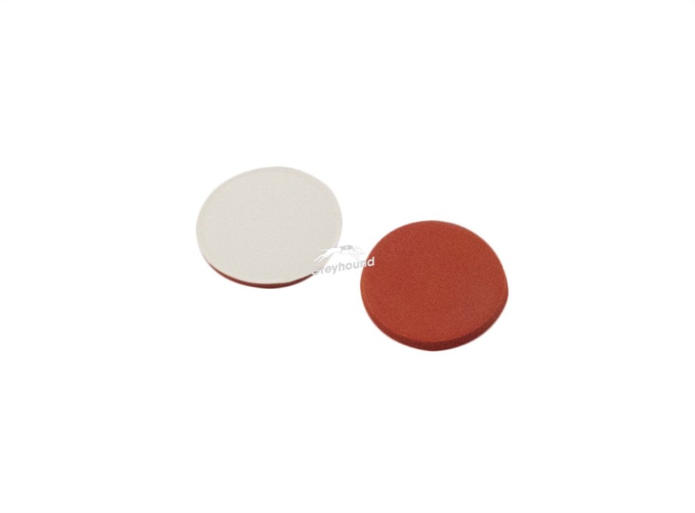 Picture of Beige PTFE/Red Rubber Septa for 11mm Crimp Caps, 1mm, (Shore A45)